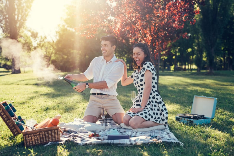 Engagement Photo Idea: Champagne Photo Shoot