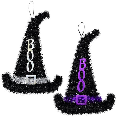 Tinsel Witch Hat Decorations