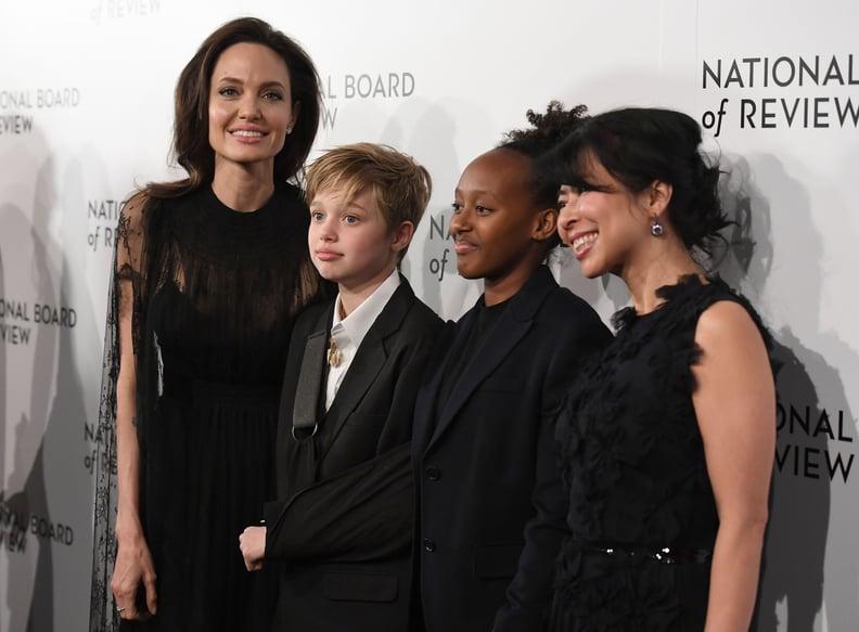 Angelina Jolie, Shiloh, and Zahara Jolie-Pitt attending the National Board of Review Awards Gala