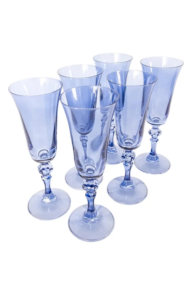 Dapper Drinkware: Estelle Coloured Glass Set of 6 Regal Flutes