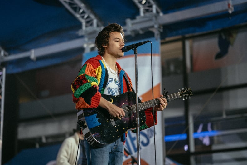 Harry Styles Rehearsing For a Performance in the JW Anderson Cardigan