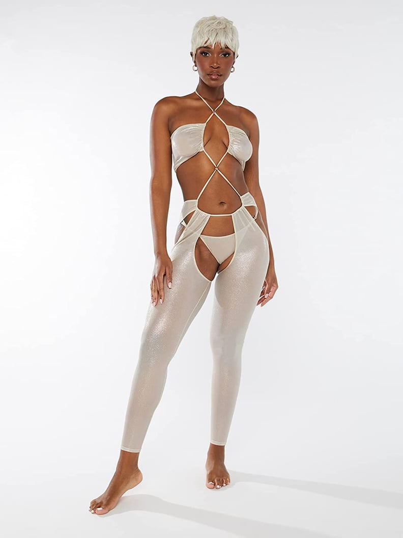 Savage X Fenty Gathered Mesh Crotchless Catsuit