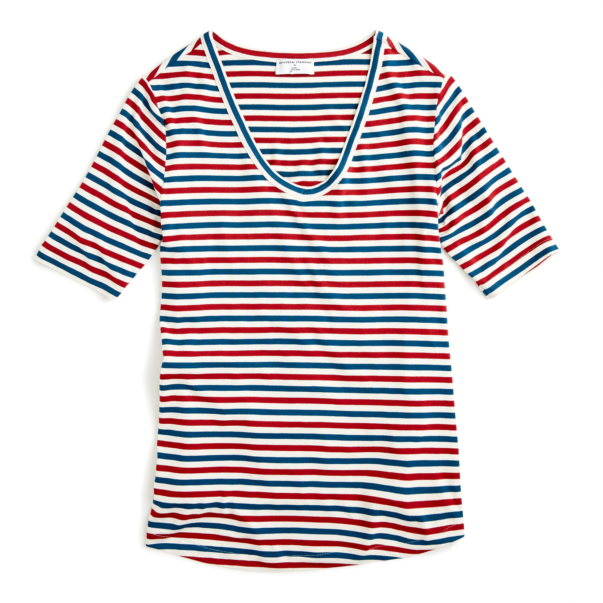 Universal Standard X J Crew Jersey V Neck T Shirt In Stripe The J Crew X Universal Standard Collaboration Is So Damn Chic You Ll Want To Buy It All Popsugar Fashion Photo 33