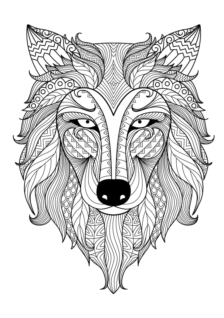 Adult Coloring Page: Wolf