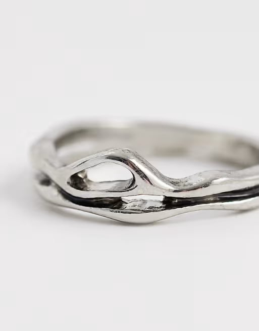 ASOS Design Molten Asymmetric ring