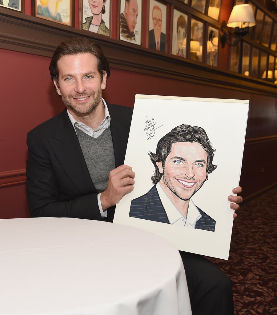 He held up a caricature drawing of his own baby blues during an event in May 2015.