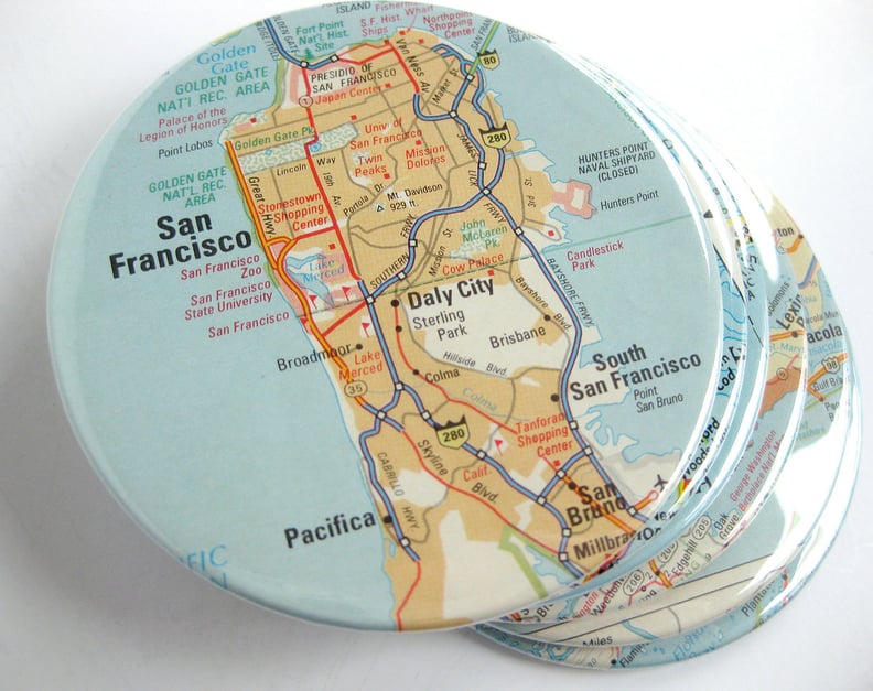 Recycled Map Coasters