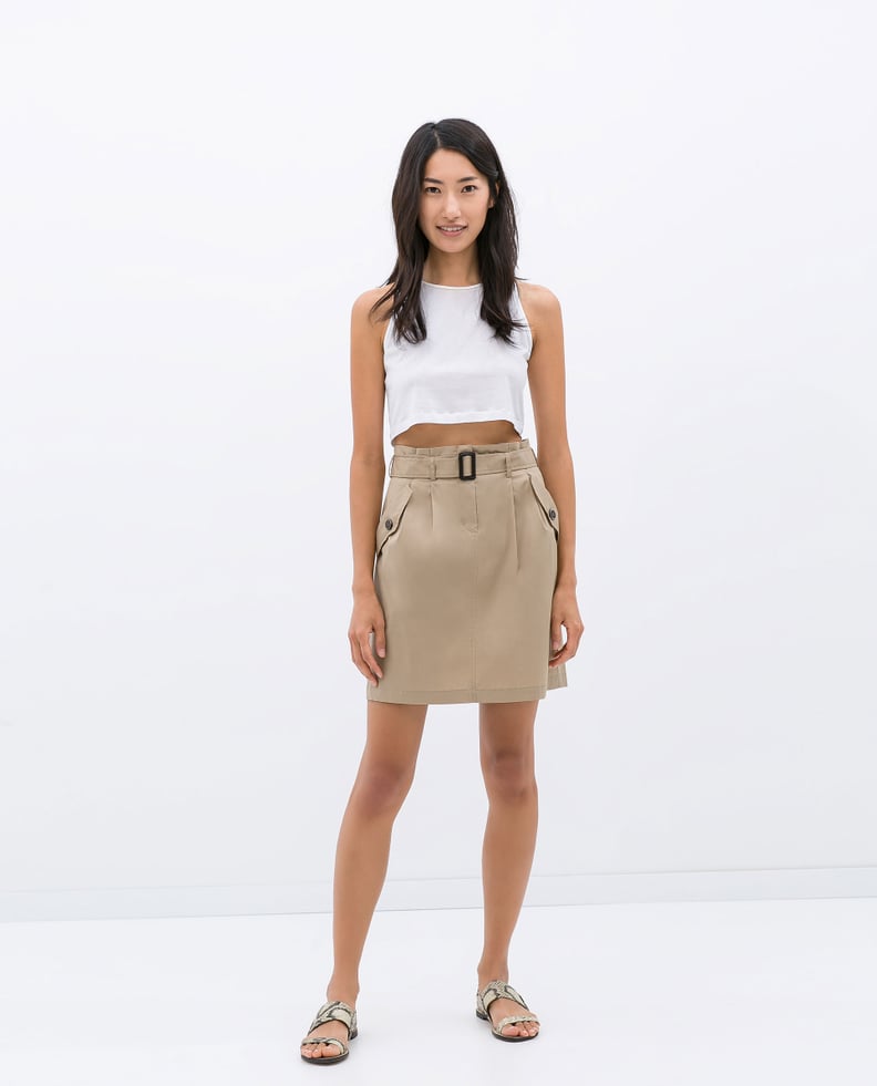 Zara Paper-Bag Waist Skirt