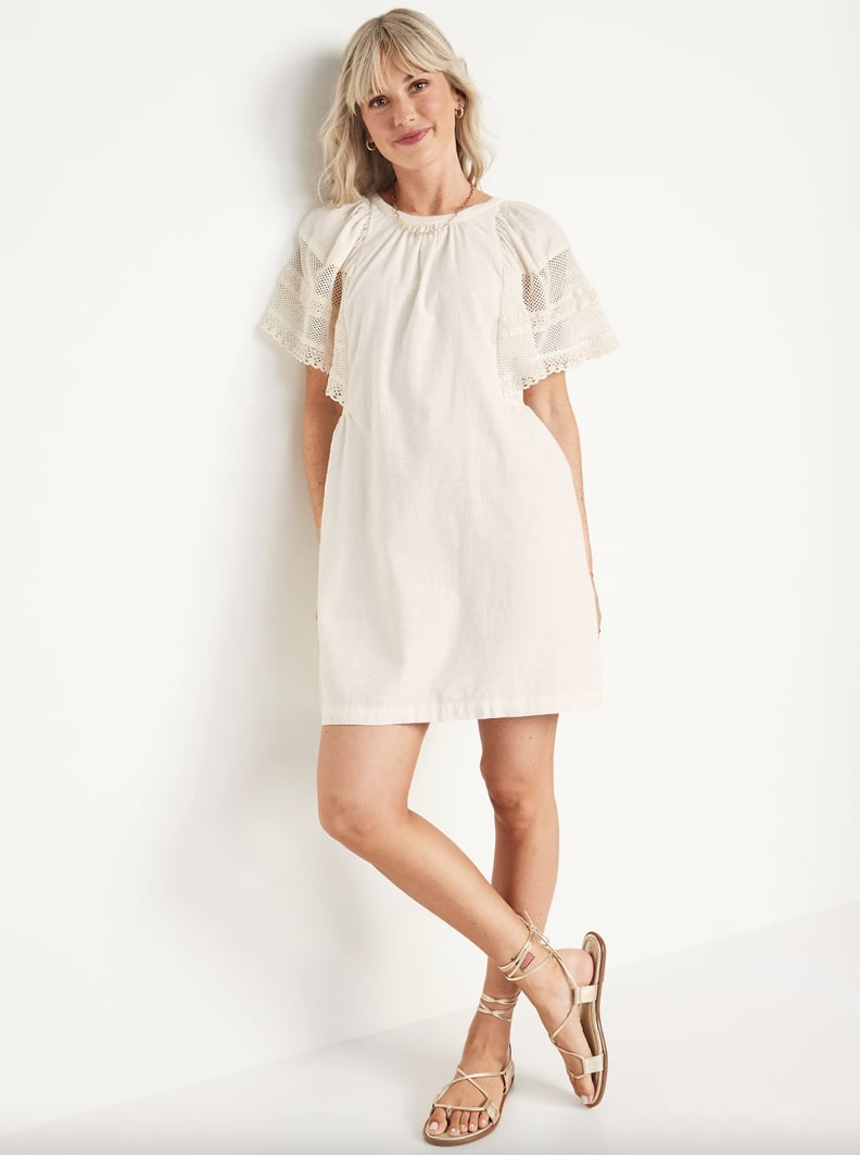 Old Navy Flutter-Sleeve Tie-Back Mini Swing Dress