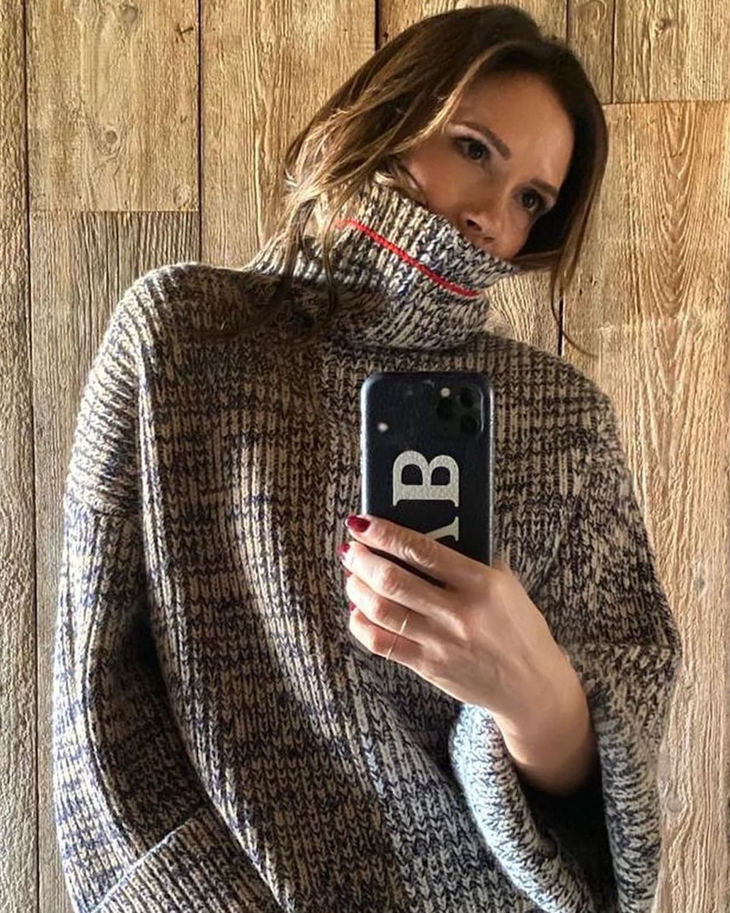 Victoria Beckham Wearing a Knit Turtleneck on Instagram 2020