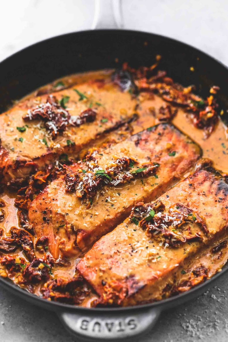 Salmon in Creamy Sun Dried Tomato Sauce