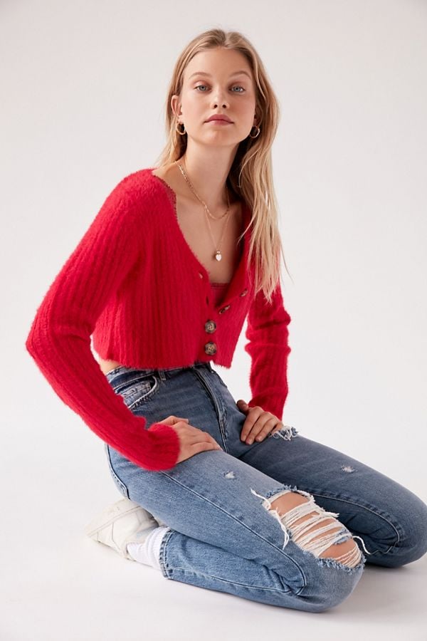 Urban outfitters red cardigan on sale