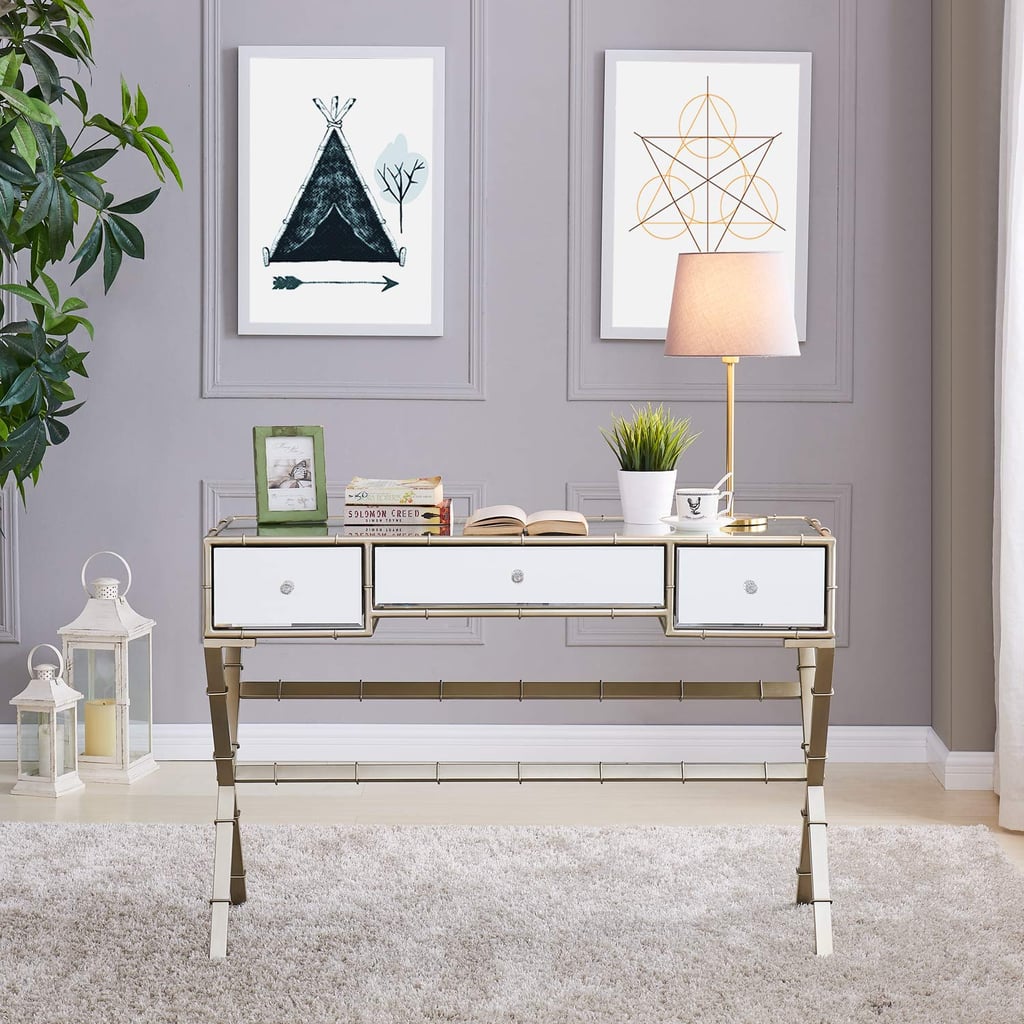 Southern Enterprises Lienz Hollywood Regency Mirrored Console Table