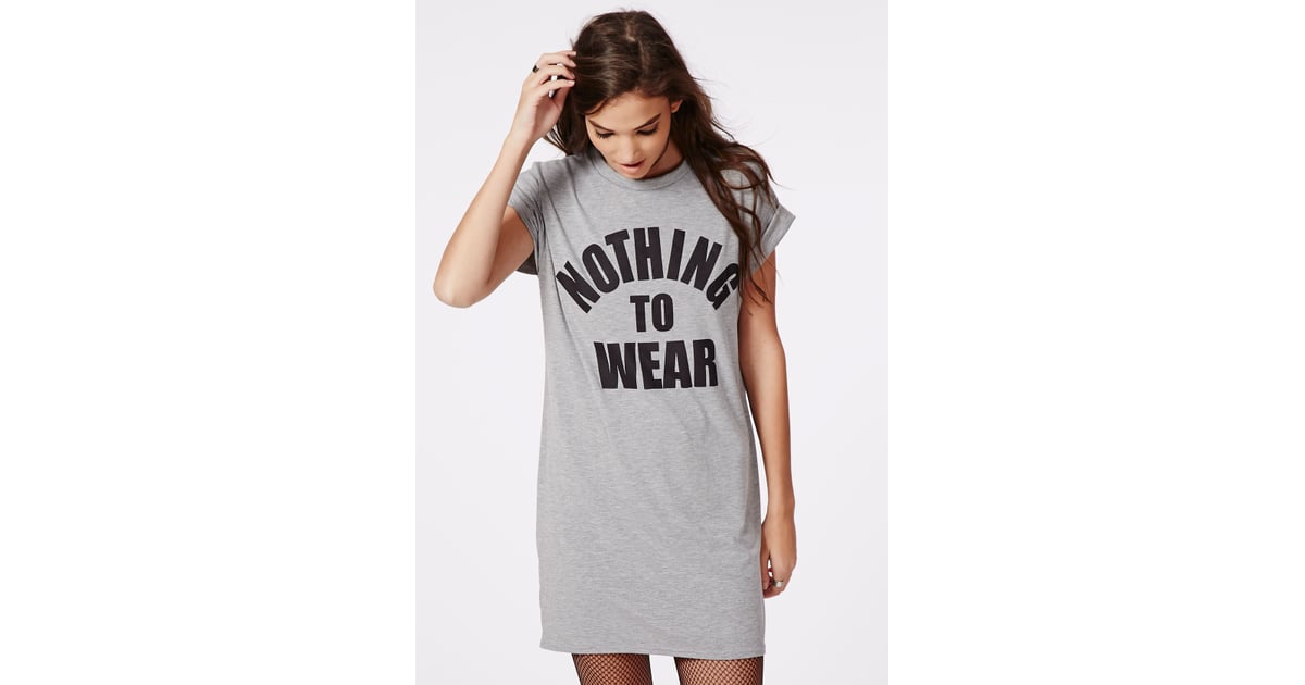 Missguided Raleigh Nothing to Wear Oversized T-Shirt Dress Grey ($20 ...