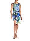 Rachel Rachel Roy Miami Printed Asymmetrical Cap-Sleeve Dress