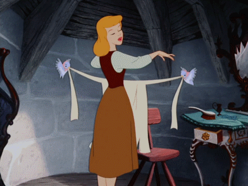 When Cinderella Has Her Pets Trained to Help Her Get Ready in the Morning