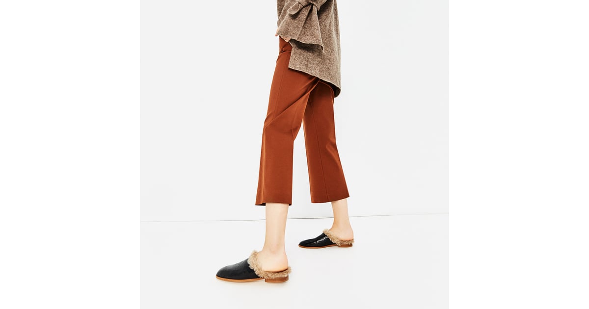 fur lined mules zara
