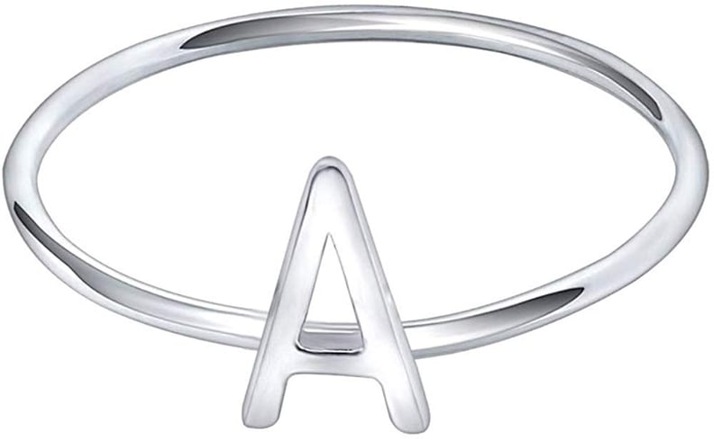 Sterling Silver Stackable Initial Letter Ring
