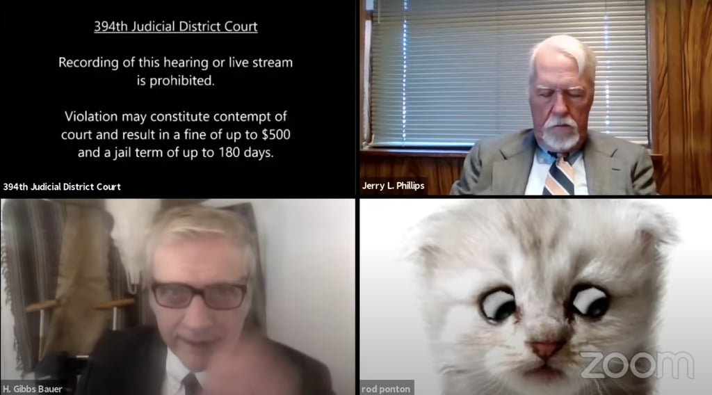 The Cat Lawyer Zoom Call