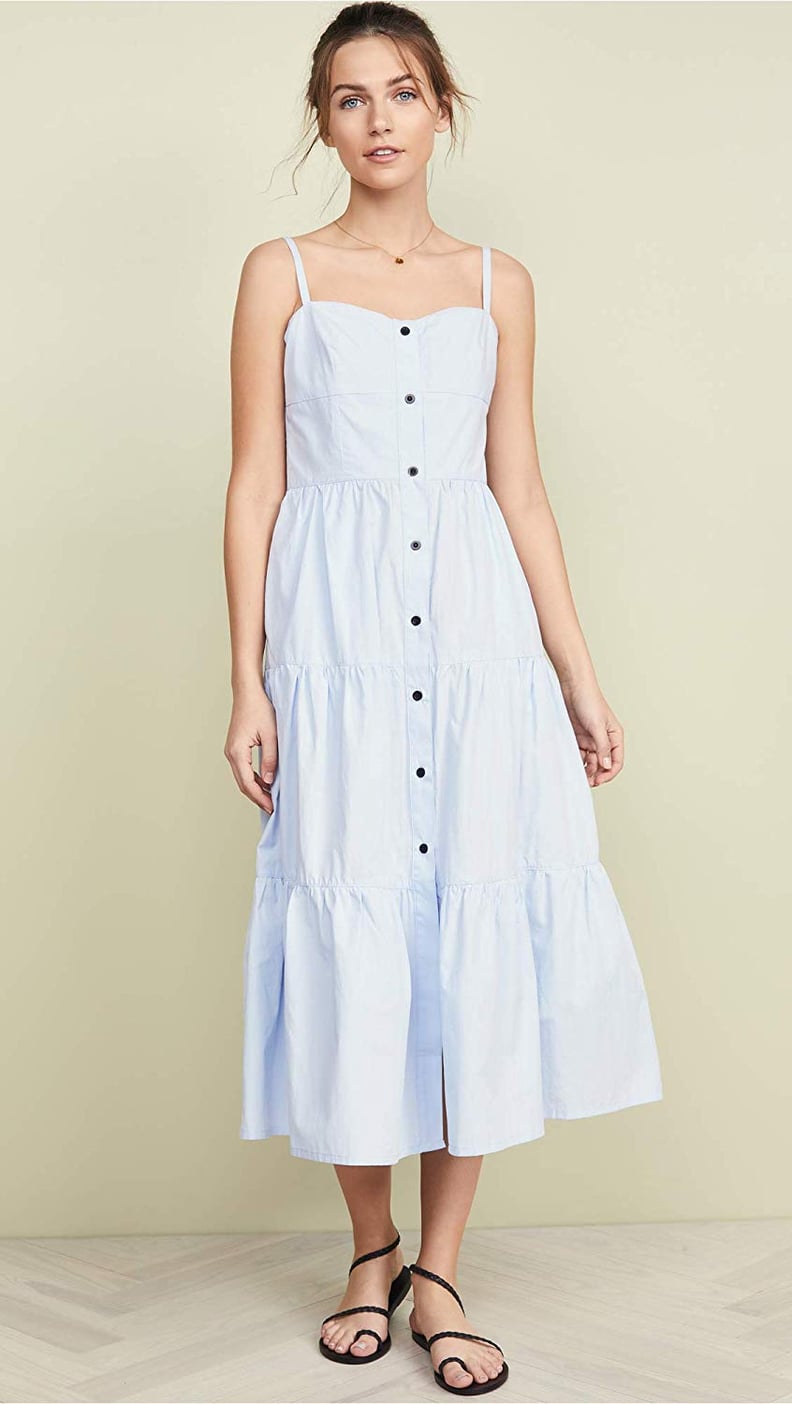Solid & Striped Button-Up Tiered Dress