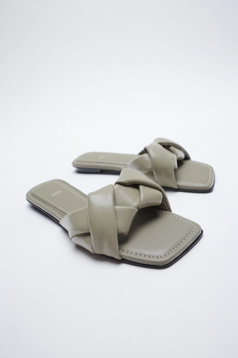 Woven Flat Leather Sandals