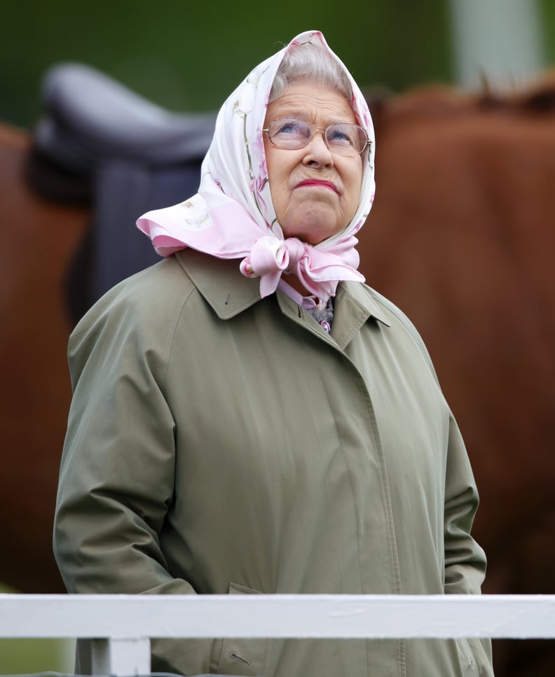 When Rain Threatens to Ruin Her Pretty New Scarf