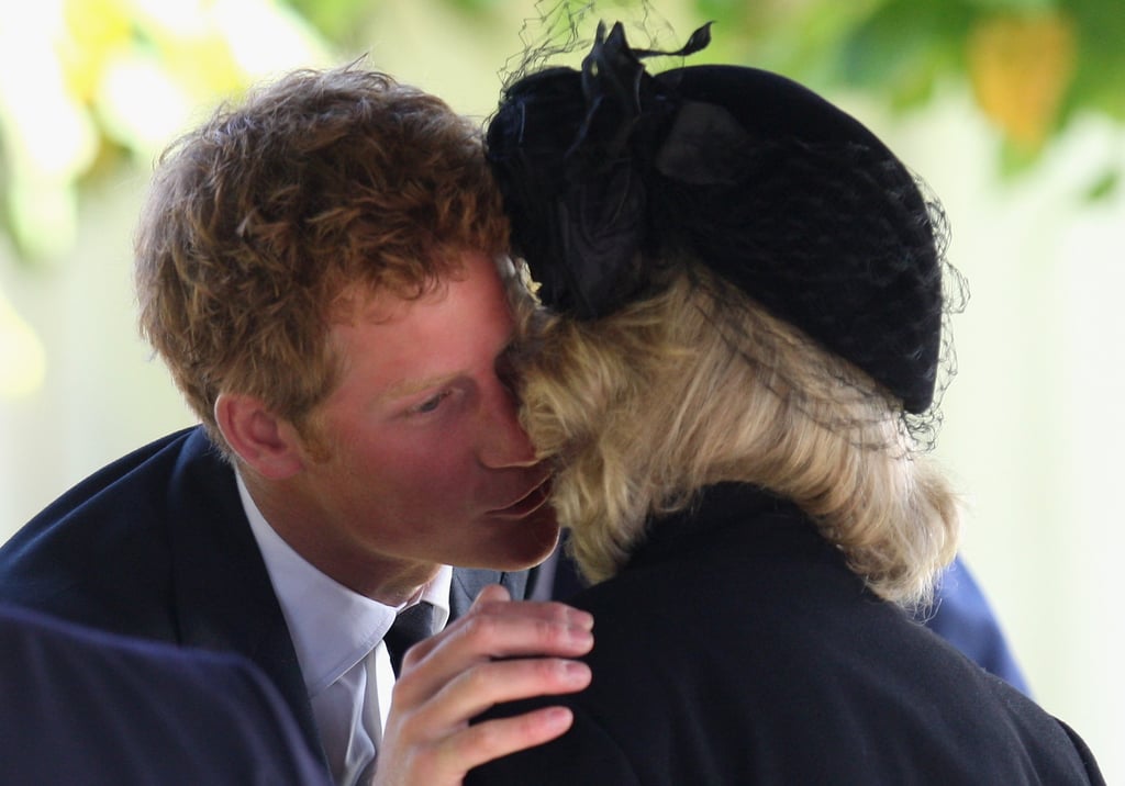 In October 2008, Harry greeted Camilla with a sweet kiss on the cheek at a Thanksgiving service held at England's St. Mary's Church.