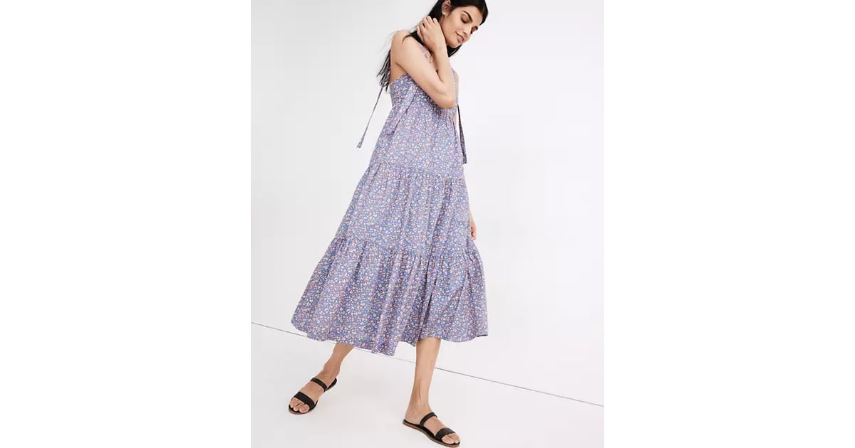 Madewell tie strap midi dress top
