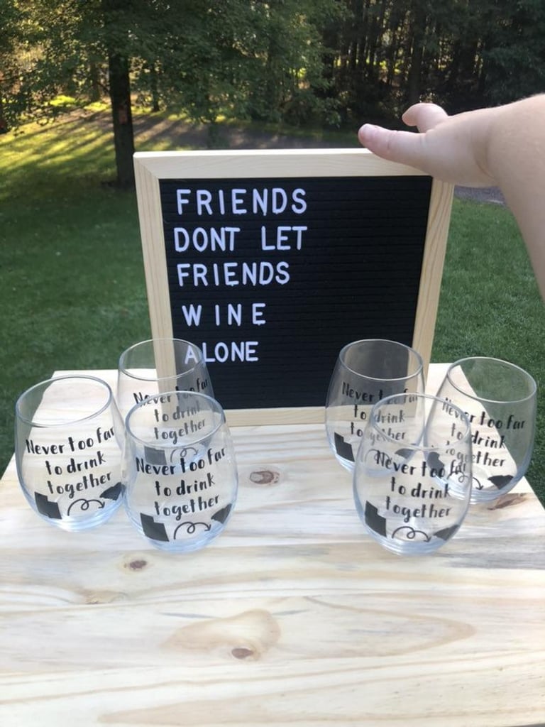 Long Distance Friendship Wine Glasses