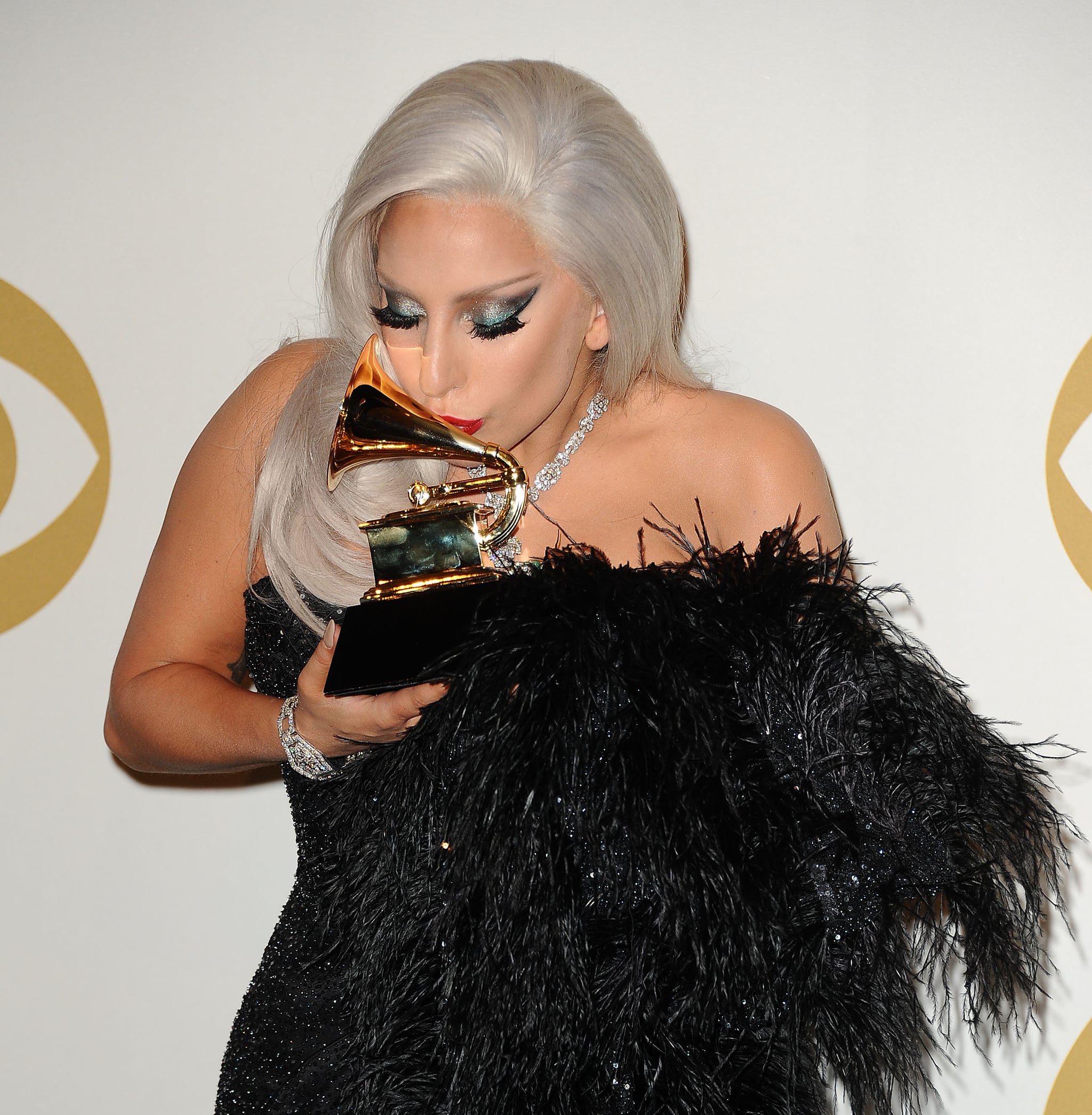 LOS ANGELES, CA - FEBRUARY 08:  Lady Gaga poses in the press room at the 57th GRAMMY Awards at Staples Centre on February 8, 2015 in Los Angeles, California.  (Photo by Jason LaVeris/FilmMagic)