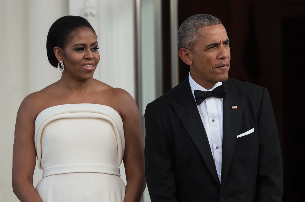Michelle Obama's White Gown at State Dinner August 2016 | POPSUGAR Fashion