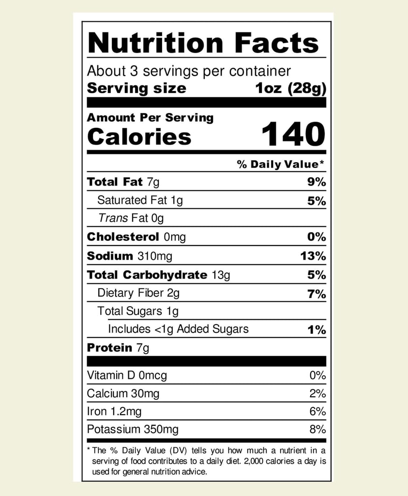 Nutrition Facts For Biena Baked Chickpea Puffs in Blazin' Hot Biena