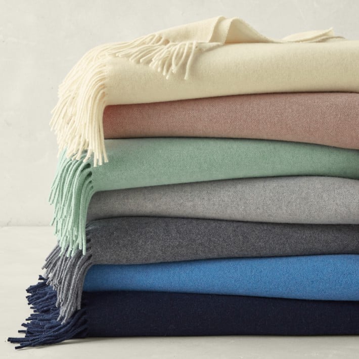Williams Sonoma European Solid Cashmere Throw