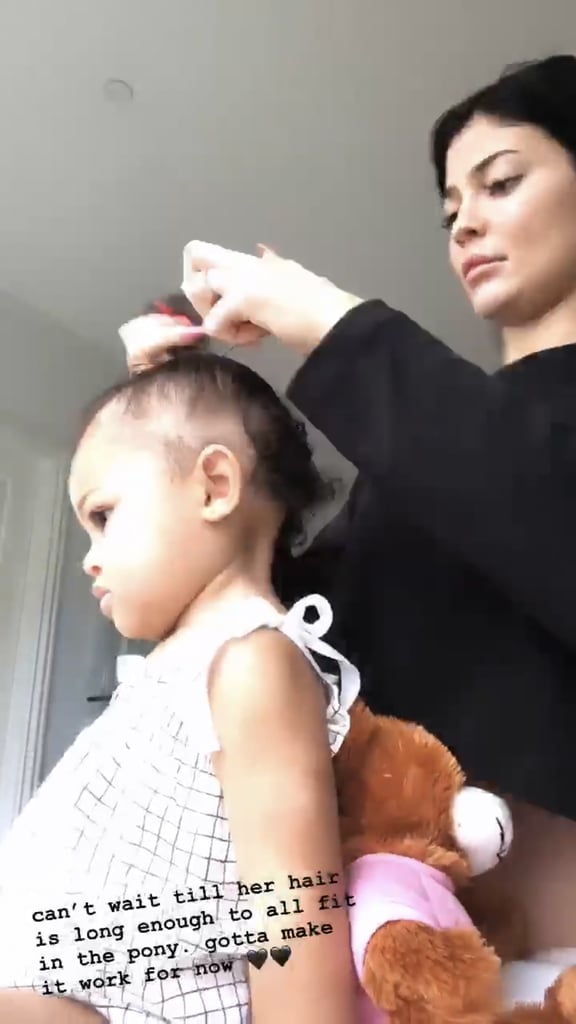 Kylie Jenner Does Stormi's Hair