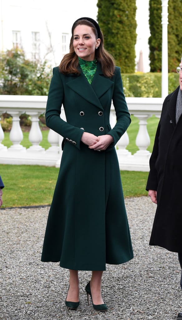The Duchess of Cambridge a Wears Velvet Headband in Ireland