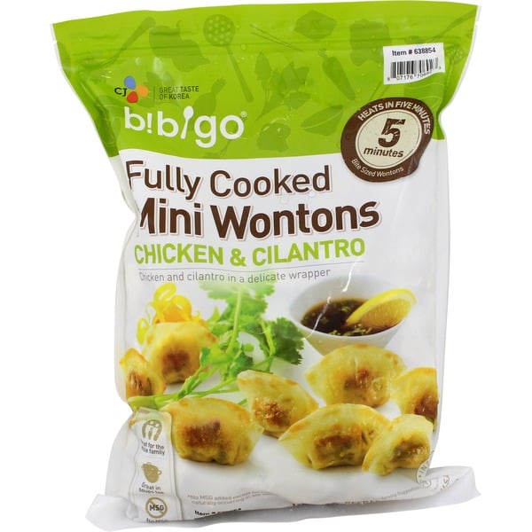 Best Costco Frozen Food: Bibigo Fully Cooked Chicken and Cilantro Mini Wontons ($12)
