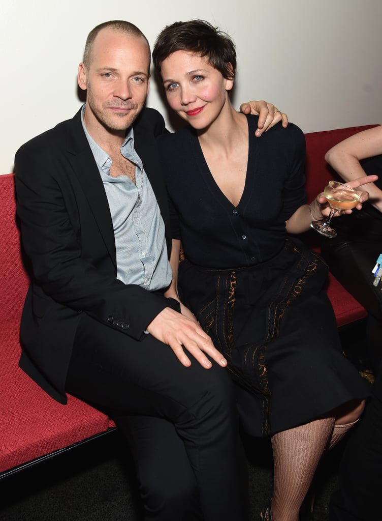 Peter Sarsgaard and Maggie Gyllenhaal stayed close at Miu Miu Women's Tales 9th Edition De Djess screening in NYC on Wednesday.
