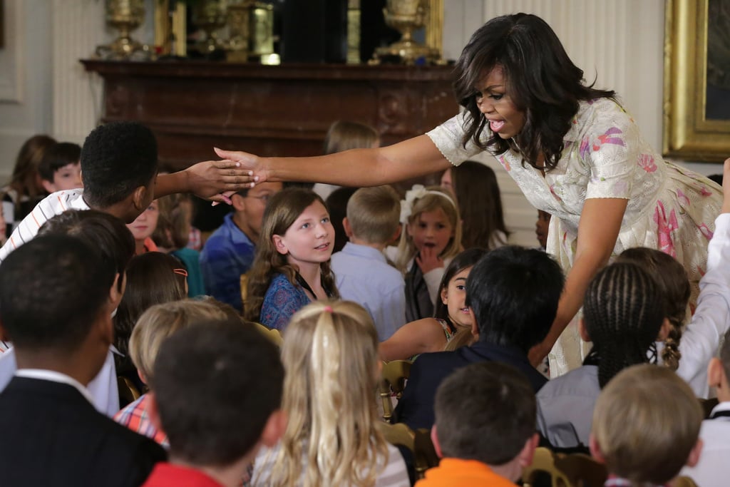 Michelle Obama's White Floral Dress April 2016