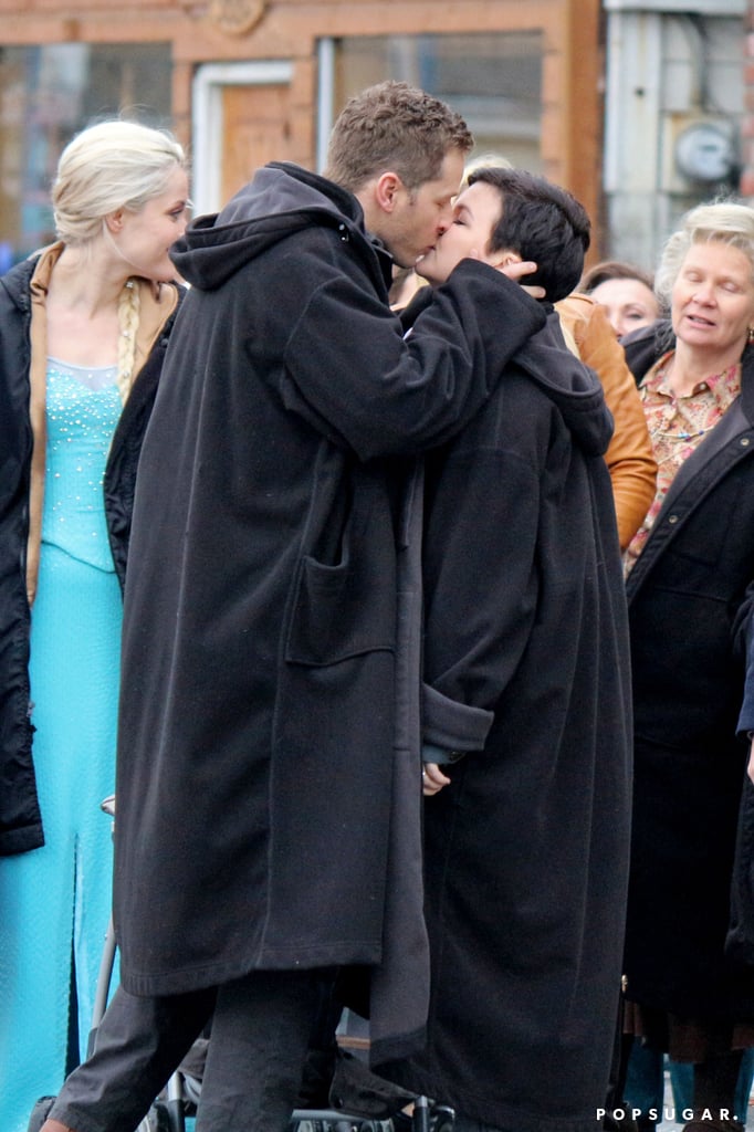 Josh Dallas and Ginnifer Goodwin shared a passionate kiss on the set of Once Upon a Time in Vancouver, Canada, on Wednesday.