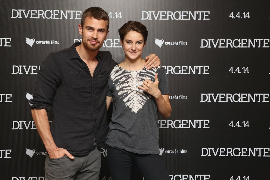 On Monday, Shailene Woodley and Theo James posed at a photocall for Divergent in Mexico City.