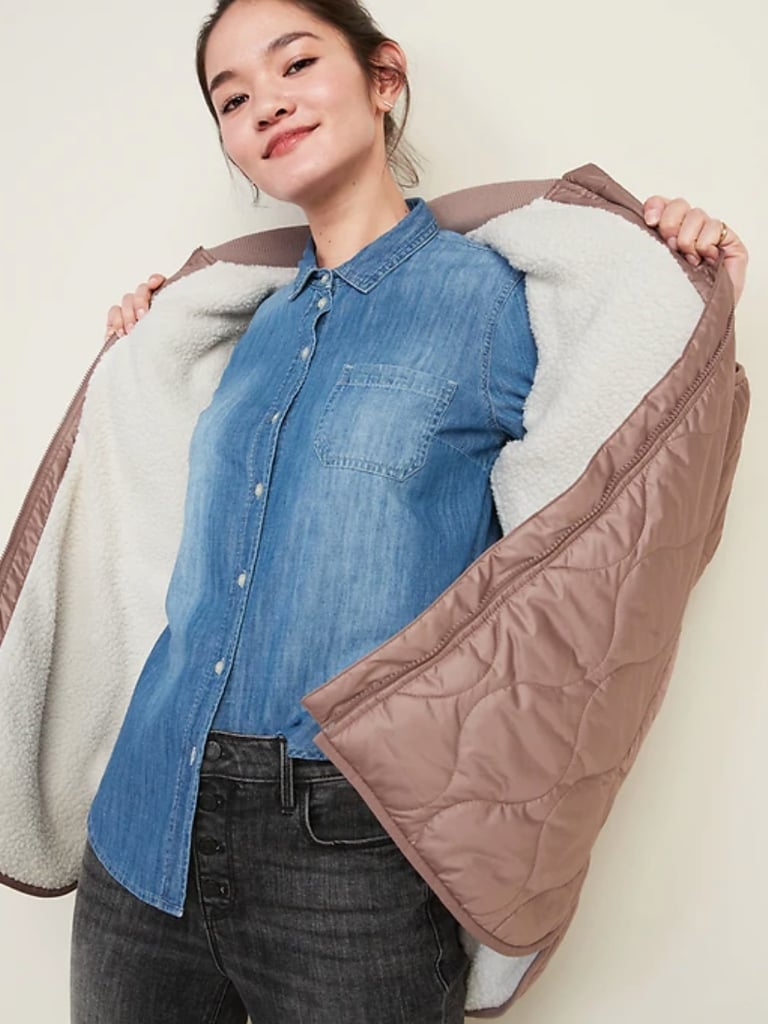 Old Navy Water-Resistant Sherpa-Lined Quilted Jacket