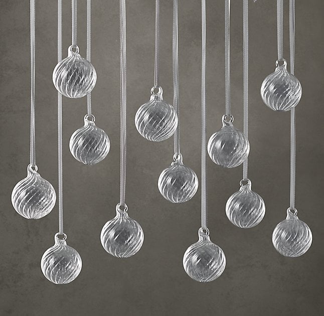 Restoration Hardware RH Mercury Glass Mini Frame Christmas Ornament Square NEW 