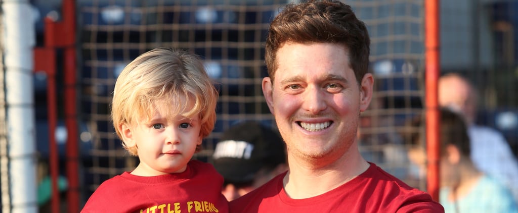 Michael Bublé and Son Noah Throwing Out First Pitch