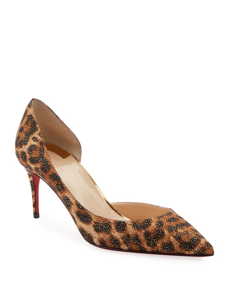 Christian Louboutin Iriza Leopard-Print Half dOrsay Red Sole Pumps