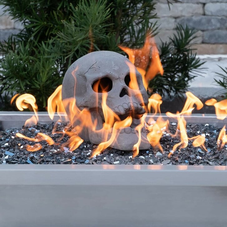 for Gas 1 Fireplace Firepit or Wood Fires Fireproof Skulls for Fire Pit,TFSeven Ceramic Hollow Fire Pit Skull Log for Horror Skull Halloween Decorations Bonfire Campfire Propane 