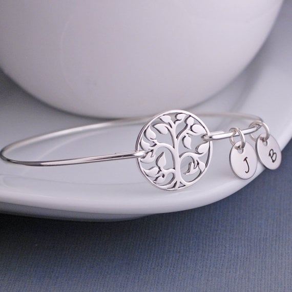 recycled sterling silver tree bracelet