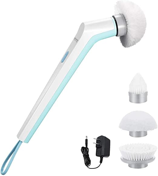 Electric Spin Scrubber With 3 Replaceable Brush Head, Power