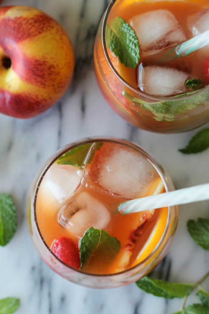 Mocktail食谱:覆盆子桃子冰茶