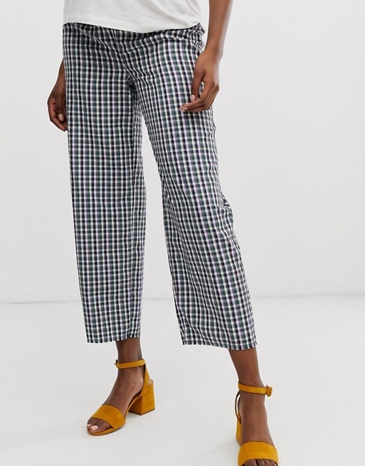 ASOS Design Maternity Casual Gingham Straight Leg Pants