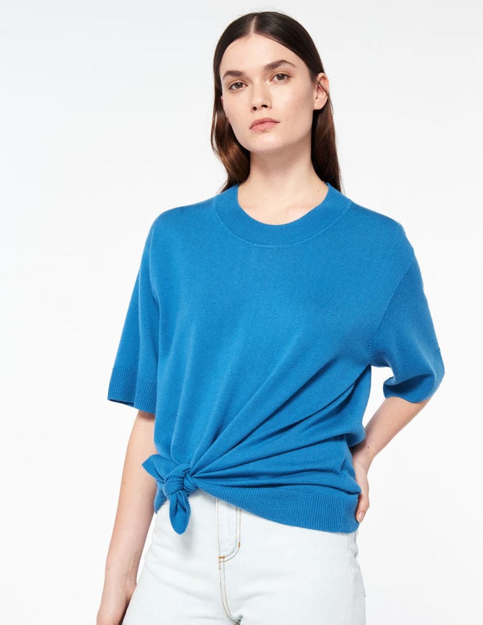 Short-Sleeved Wool and Cashmere Sweater